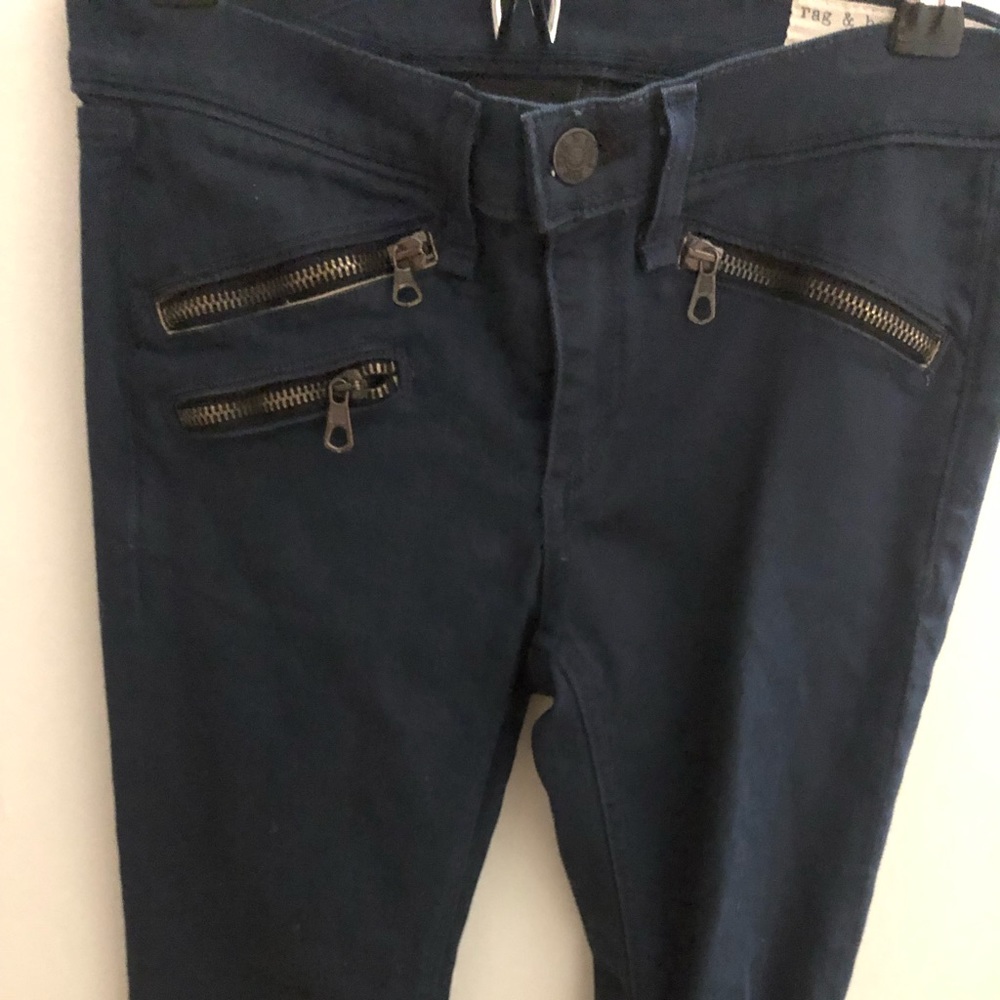 Rag & bone blue jeans with zippers